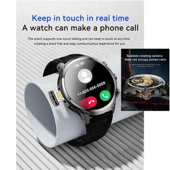 Original H19 Smartklocka Android 10.0 Smartklocka Med 190° Roterande Kamera GPS WIFI 1,95 Tums Större Amoled-Skärm 256 GB Lagring 10 best sales Smart watch with apps - №7