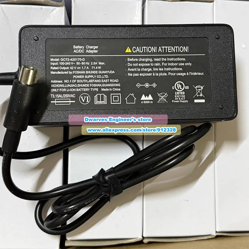 GC72-420170-D AC Adapter 42V 1.7A 71.4W for GVE for Ninebot F2 F25 F30 1S Pro Power Supply