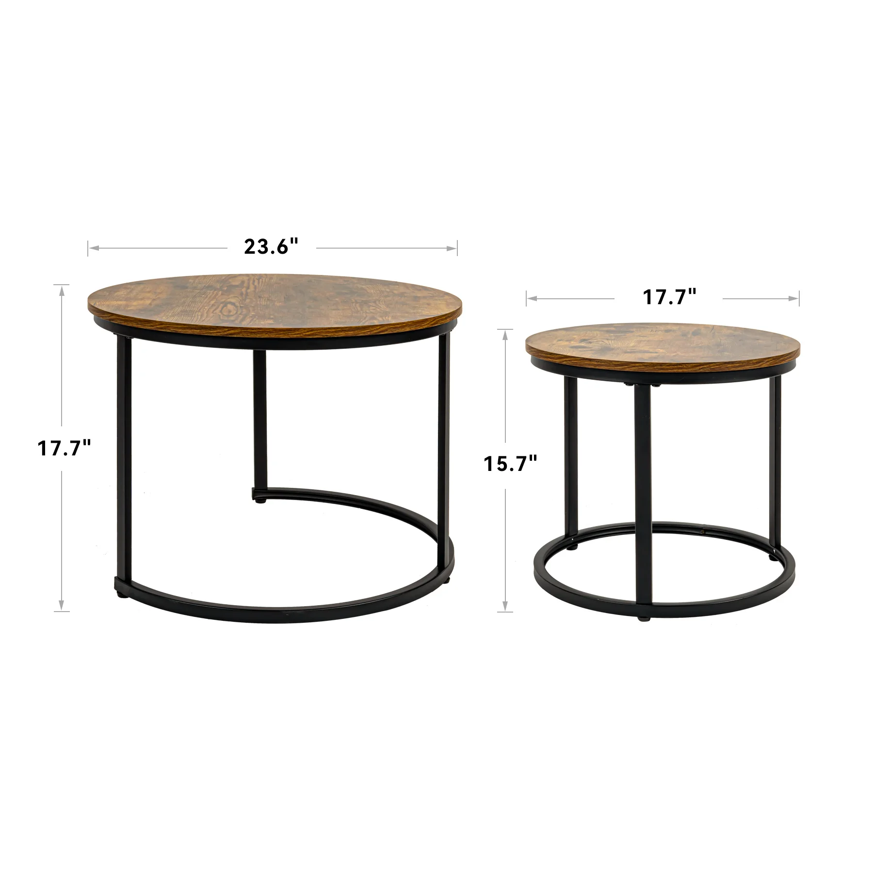 Picture 3: 2Pcs Round Coffee Table, Nordic Modern Living Room Side Table,Multi-Function Side Table With Metal Frame For Living Room/Bedroom
