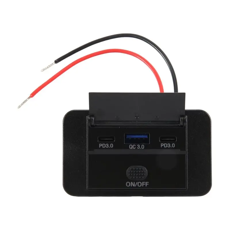 SYW-2PCS 3 Ports 12V RV USB Outlet 90W, Dual PD3.0 Type-C Quick Charge 72W & USB QC3.0 18W Panel Wall Mount Durable Easy To Use