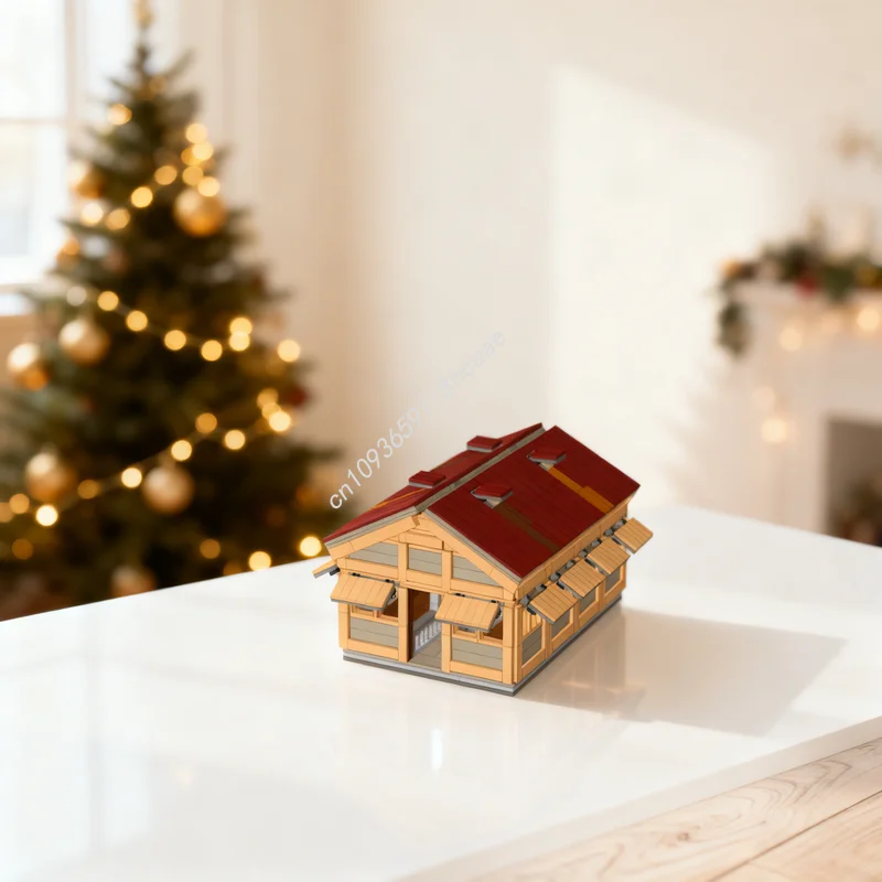 

1115 деталей MOC: Модель городка с пигферриром, конструктор, архитектурный набор для сборки, DIY, креативный подарок на Рождество, развивающая игрушка для детей