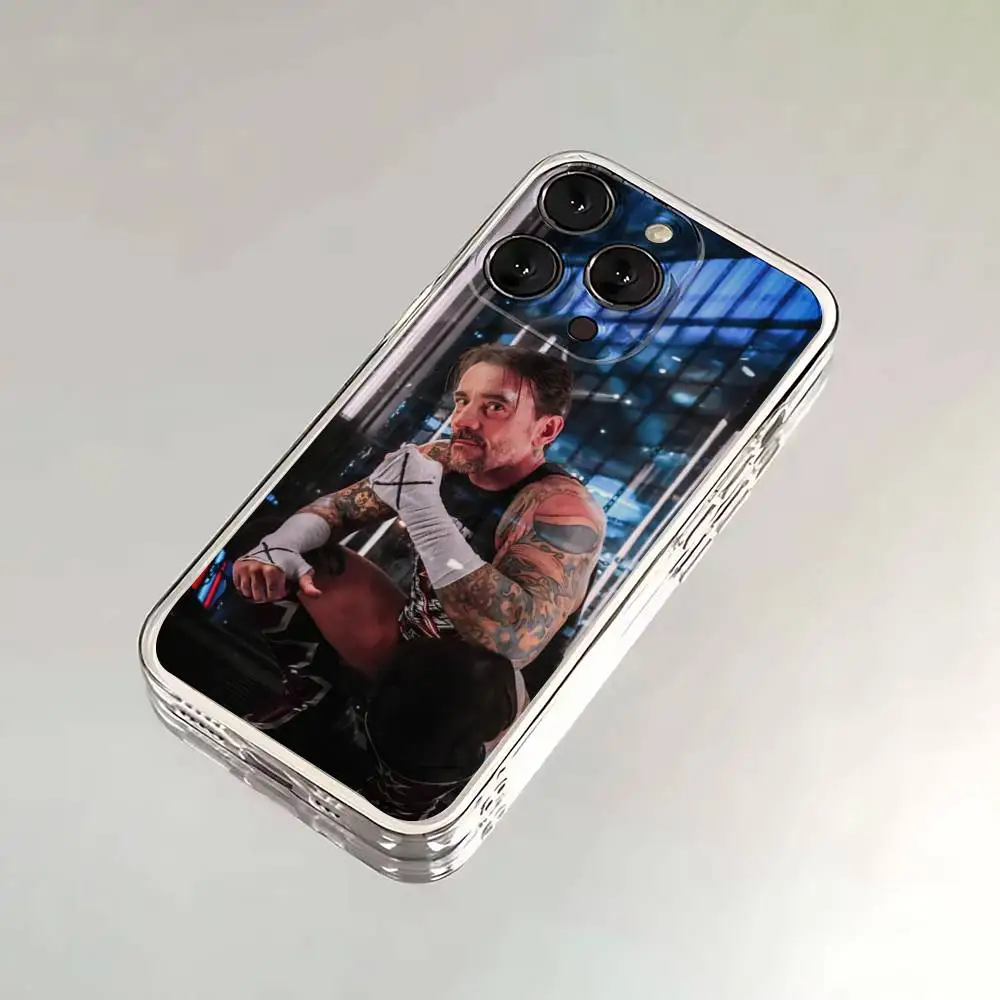 WWE CM P-Punk Capa de telefone para iPhone 16,15,14,13,12,11,17 Pro,Max,Plus,X,XS,XR,SE,Mini Capa macia transparente