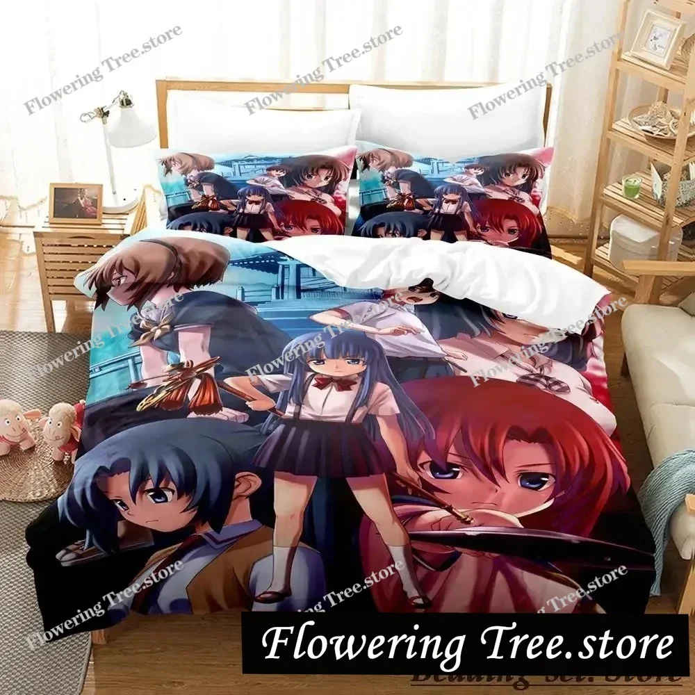 

2025 Higurashi when they cry Bedding Set Single Twin Full Queen King Size Bed Set Aldult Kid Bedroom Duvetcover Sets Anime