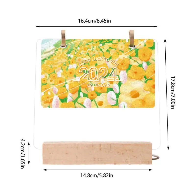 Calendario luminoso transparente de acrílico, luces LED de noche, tablero de mensajes de escritura borrable, adornos de escritorio