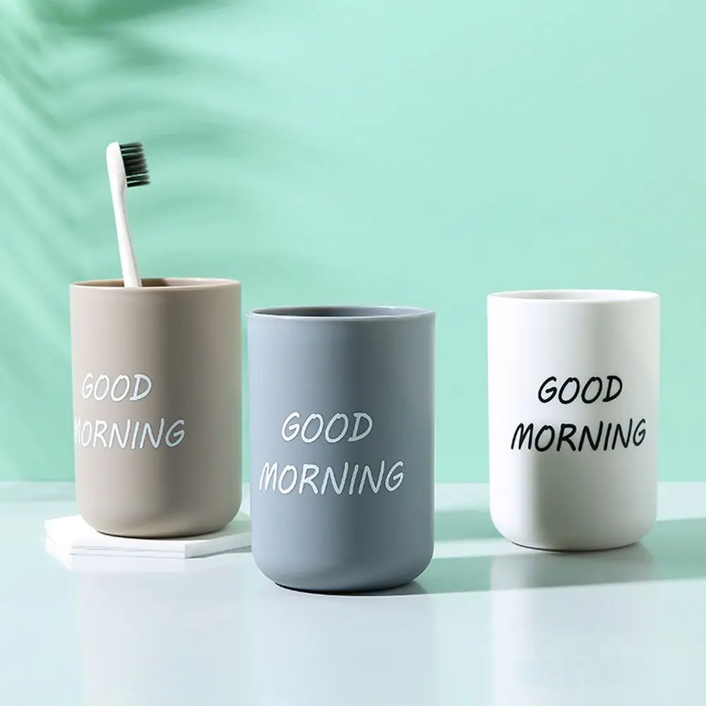 Simple Travel Nordic Good Morning Mouthwash Cup Creative Children Brushing Cup Plastic Toothbrush Cup Bathroom Accessories