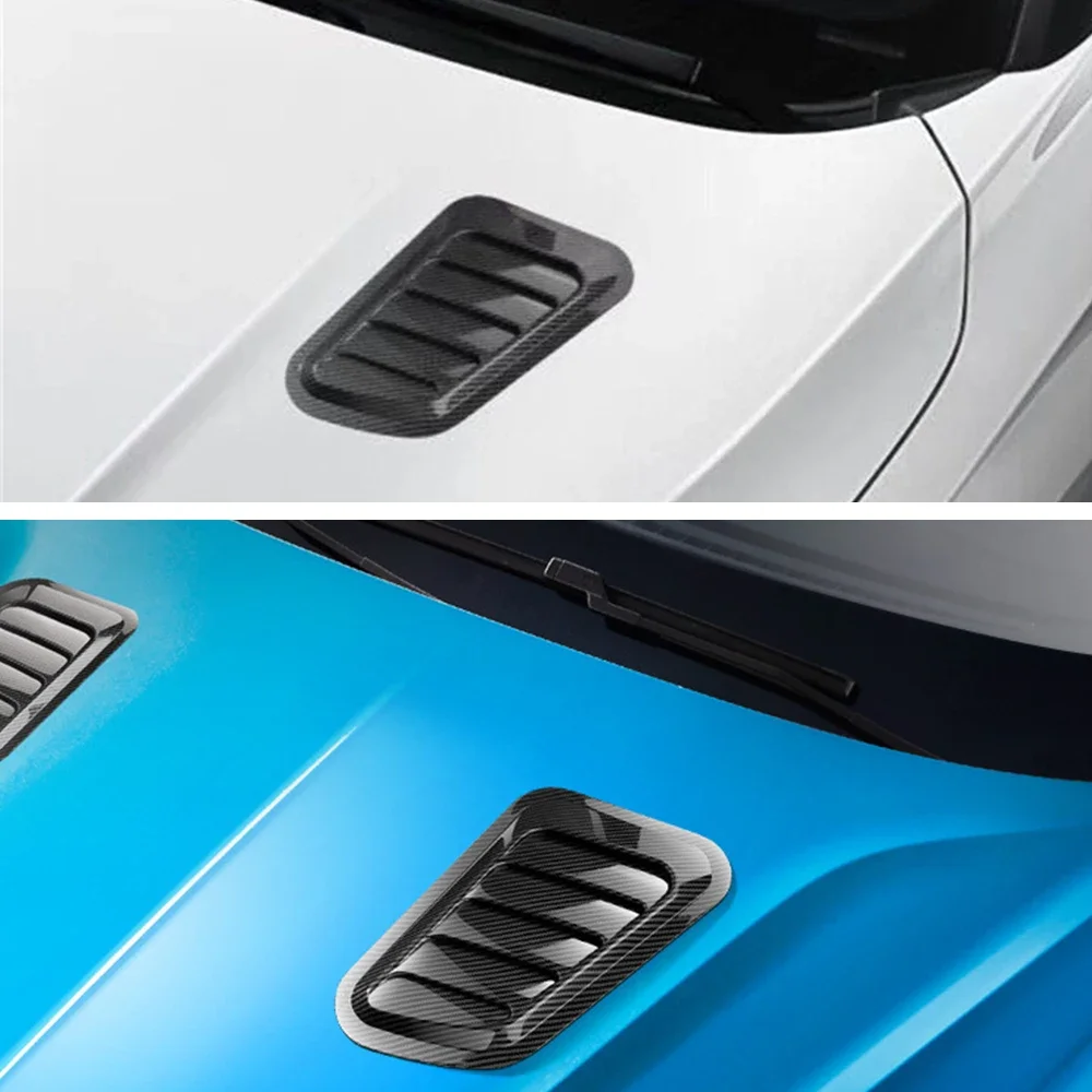 

2 Pcs car engine hood decorative stickers, universal air intake, ventilation hood, carbon fiber decorative style