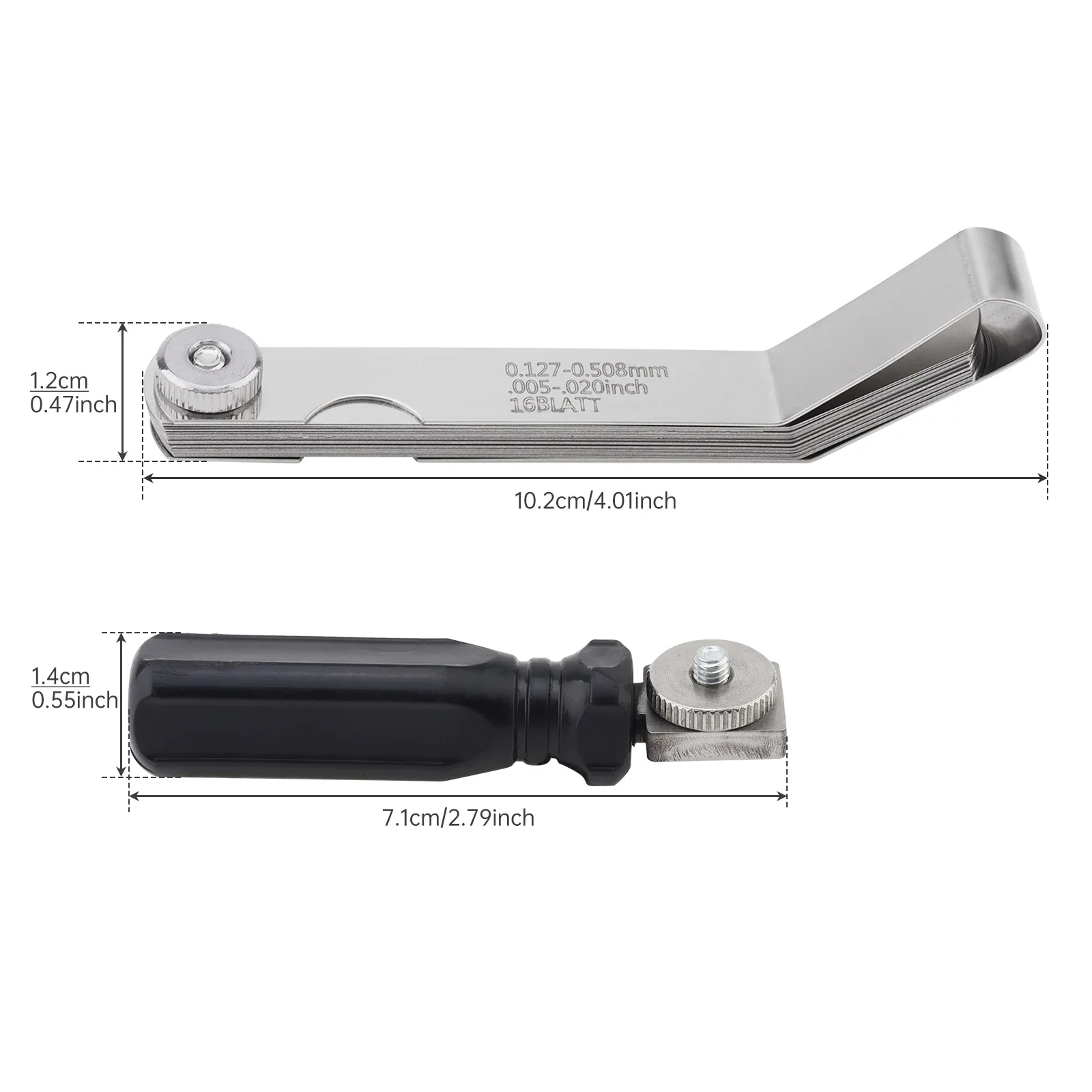 الفولاذ المقاوم للصدأ أوفست صمام الغماز المحسس قياس مجموعة متعددة الأغراض أداة قياس محرك دراجة نارية صمام المحسس قياس #6