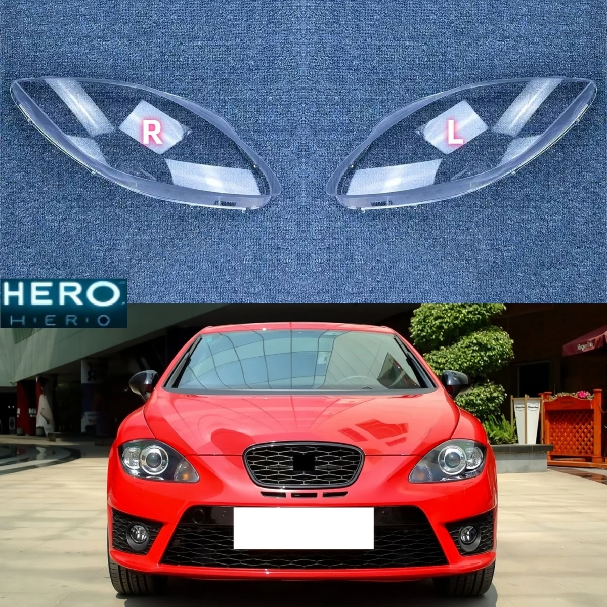 

For Seat Leon 2009 2010 2011 2012 Car Headlamp Lens Cover Headlight Glass Shell Transparent Lamp Mask Replace Original Lampshade