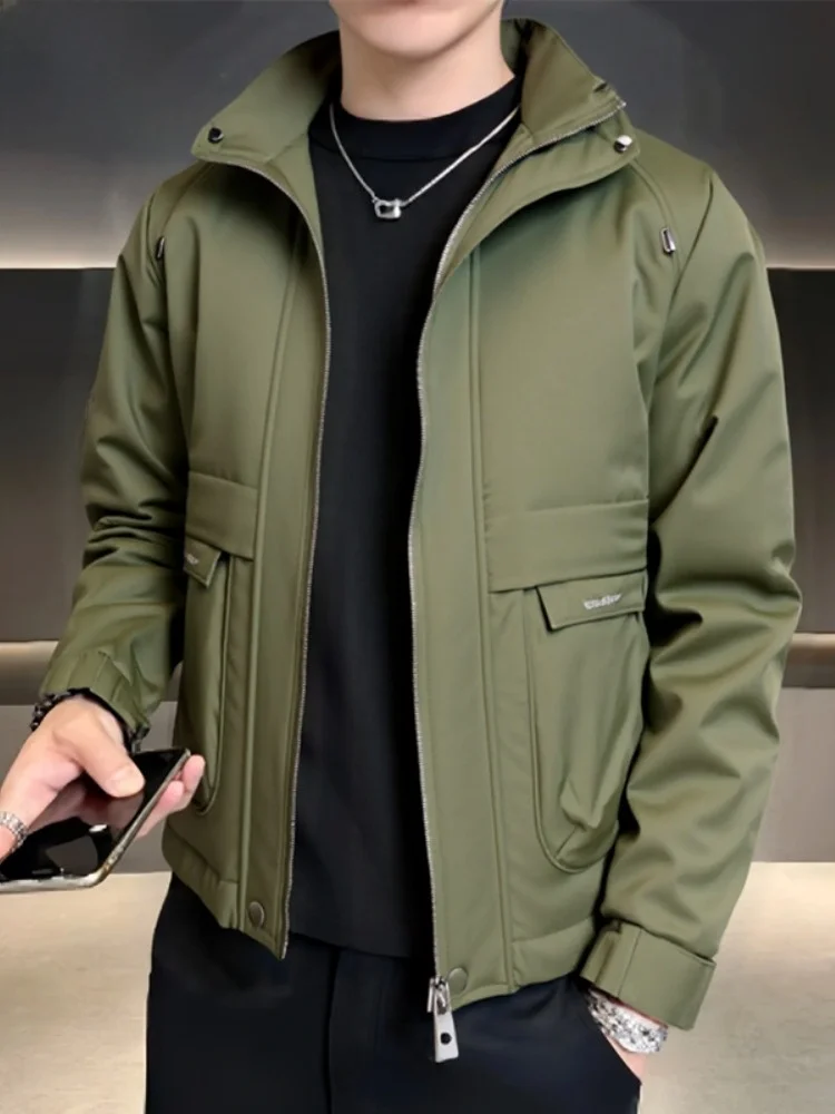 

Paul Men's Winter Thiened Cotton Jaet Stand Collar Workwear Outdoor Sports Faion down Cotton Coat Youth ular Sle