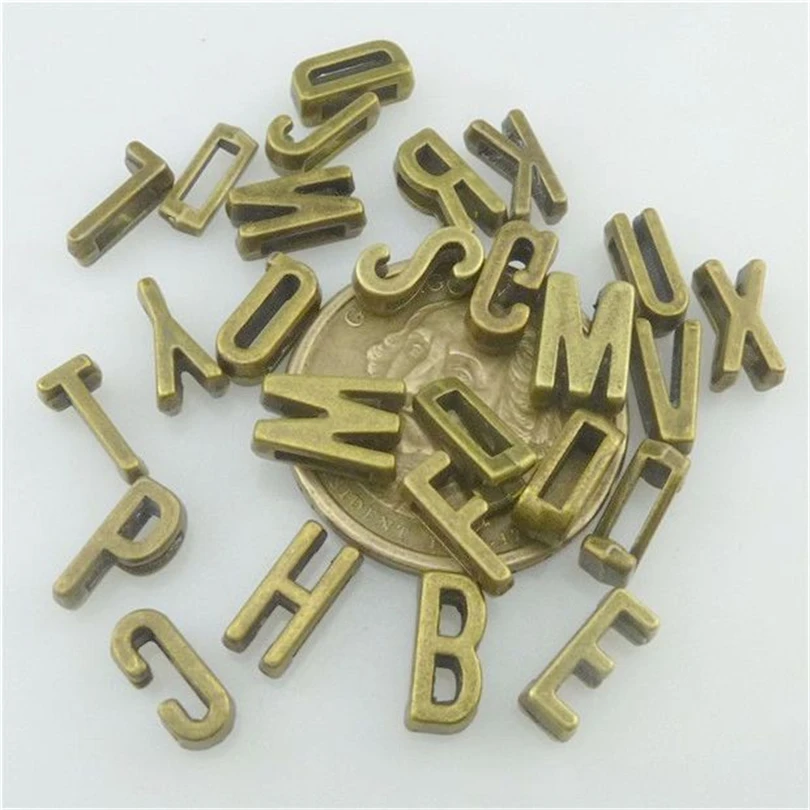 26pcs Ancient Bronze Letters Metal Charms For Jewelry Making Supplies Good Luck Accessories DIY Necklace Bracelets Anklet Charm