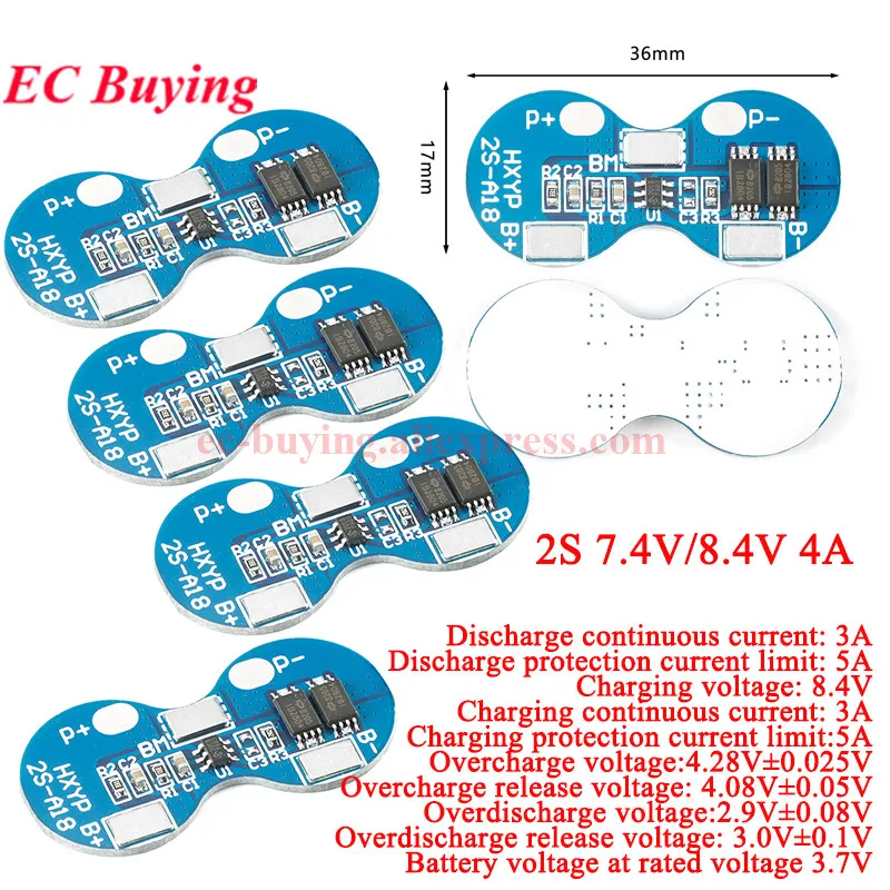 1Pc-50Pcs 2S 7.4V 8.4V 3A Li-ion Lithium Battery 18650 Charger Protection Board Module BMS PCM Lipo Battery 2 Cell Pack 2S-A18
