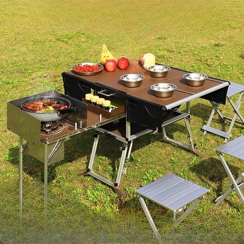 

Outdoor mobile kitchen folding table camping