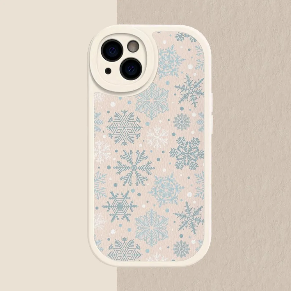 Snow Christmas Phone Case Hard Leather For iPhone 15 14 13 12 Mini 11 14 Pro Max Xs X Xr Plus Fundas