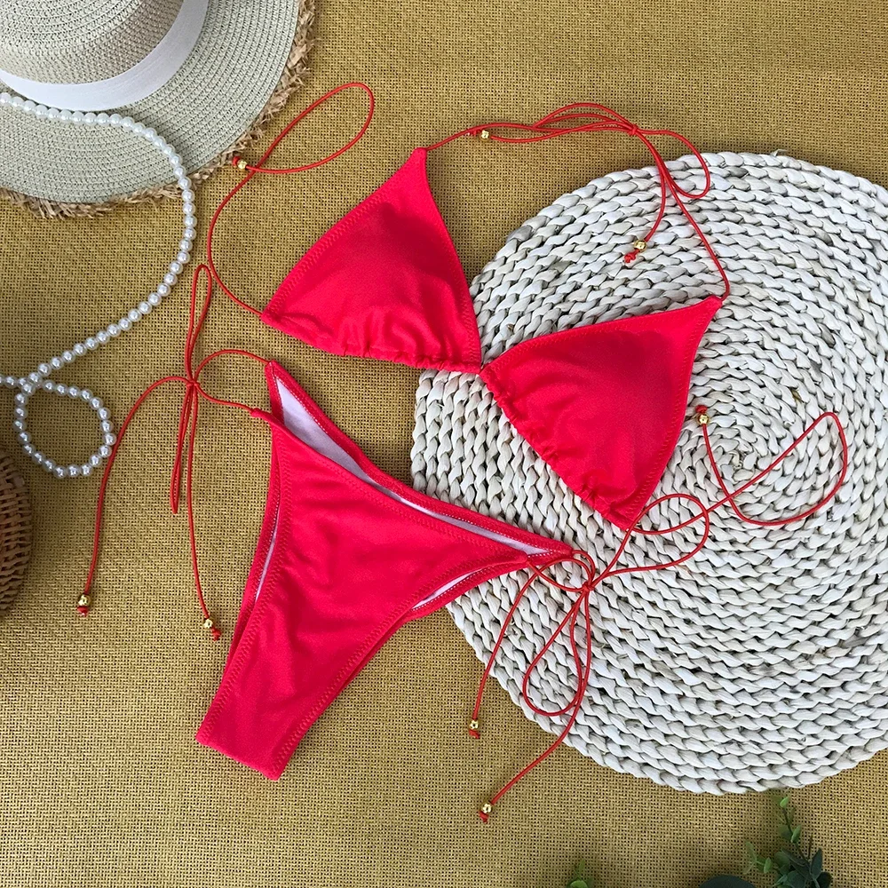 ثوب السباحة ملابس للنساء ملابس السباحة الصلبة مجموعة البكيني الصغيرة ملابس سباحة نسائية صغيرة مثير ملابس السباحة الإناث البرازيلي Biquini مايوهات