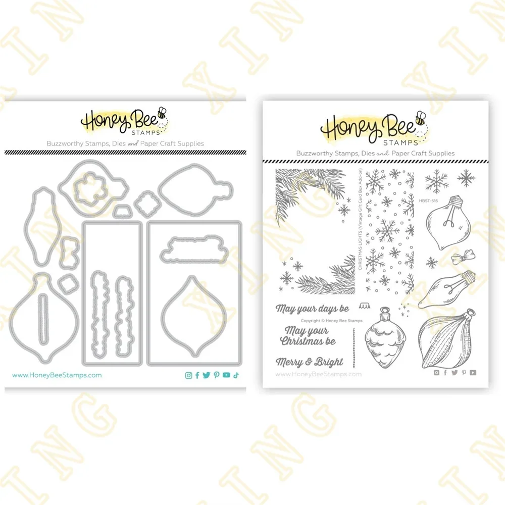 

2023 New Christmas Lights Clear Stamps and Metal Cutting Dies Sets for DIY Craft Making Greeting Card Scrapbooking Decoration