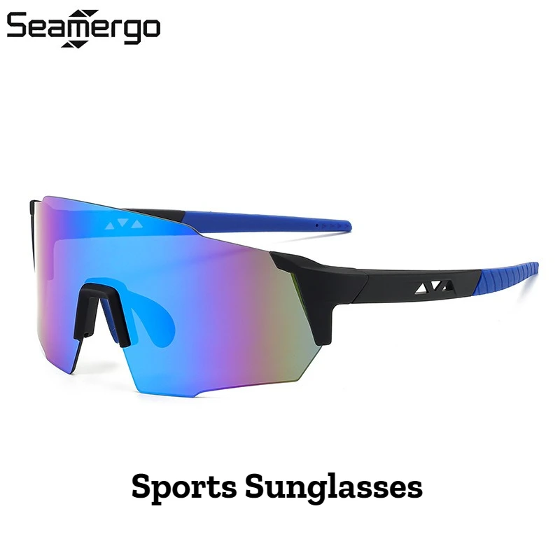 

SEAMERGO New Large Frame Sports Sunglasses Outdoor Cycling Mountaineering Sunglasses Men and Women Fashion Colorful Sunglasses