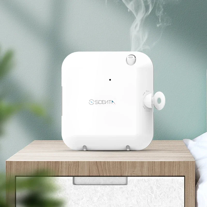 Scenta Top Sale Muur Gemonteerde Vernevelaar Etherische Olie Diffuser, Batterij Werkende Lucht Aroma Geur Diffuser Met Lcd-Display