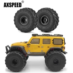 AXSPEED 4Pcs Plastic Wheel Rims 69mm Rubber Tires Set for TRX-4M 1/18 Axial SCX24 FMS FCX24 1/24 RC Car Truck Model Upgrade Part