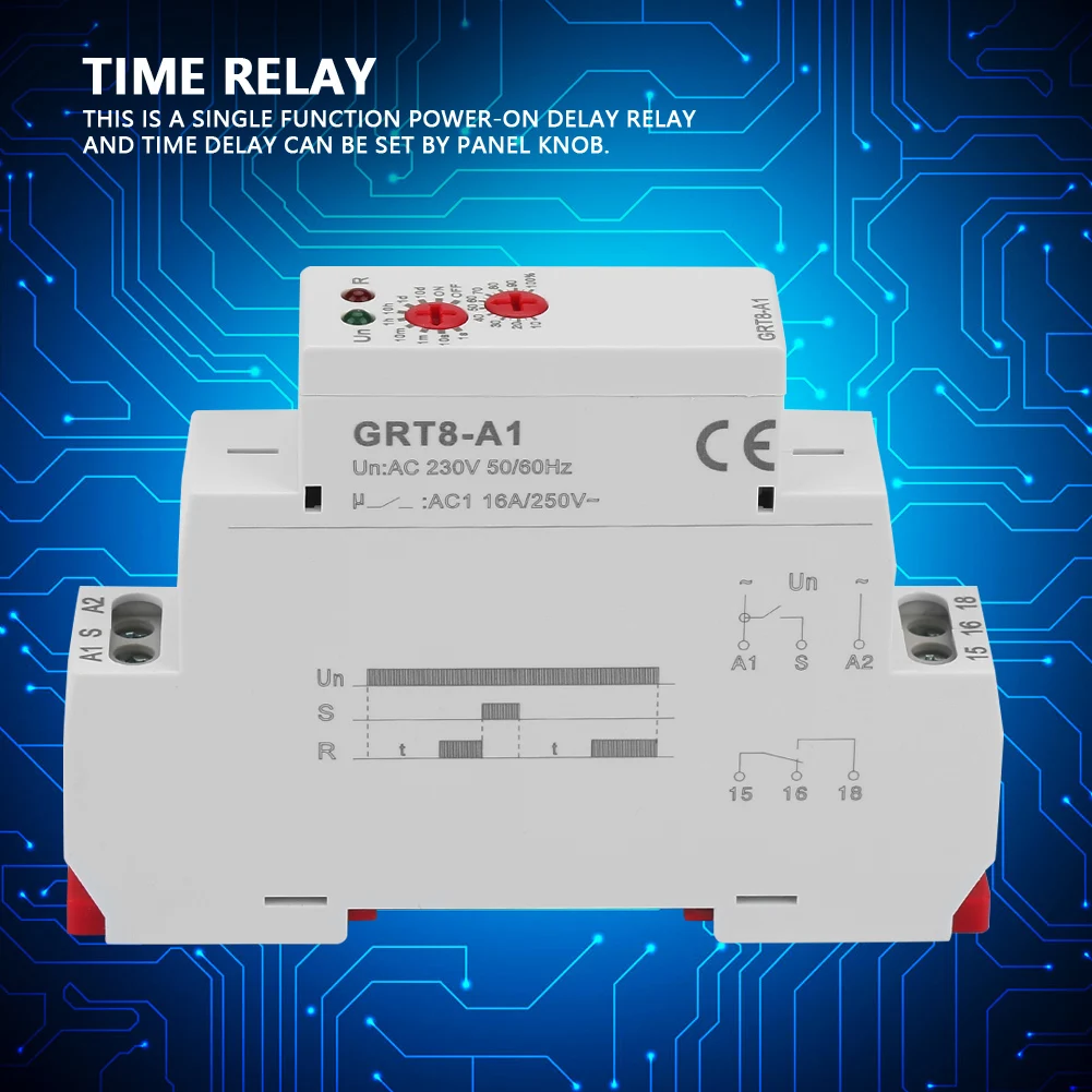 

On Delay Relay GRT8‑A1 Mini Power On Delay Time Relay DIN Rail Mount AC 220V On Delay Time Relay Power On Delay Relay Timer