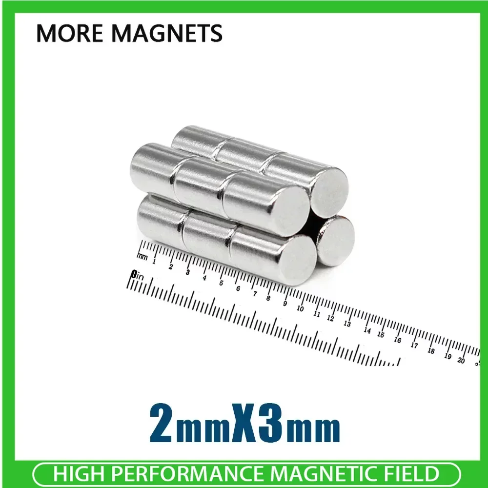 100/200/500/1000Pcs 2x3mm Super Strong Round Disc Blocks Rare Earth Neodymium Magnets Fridge Crafts For Acoustic