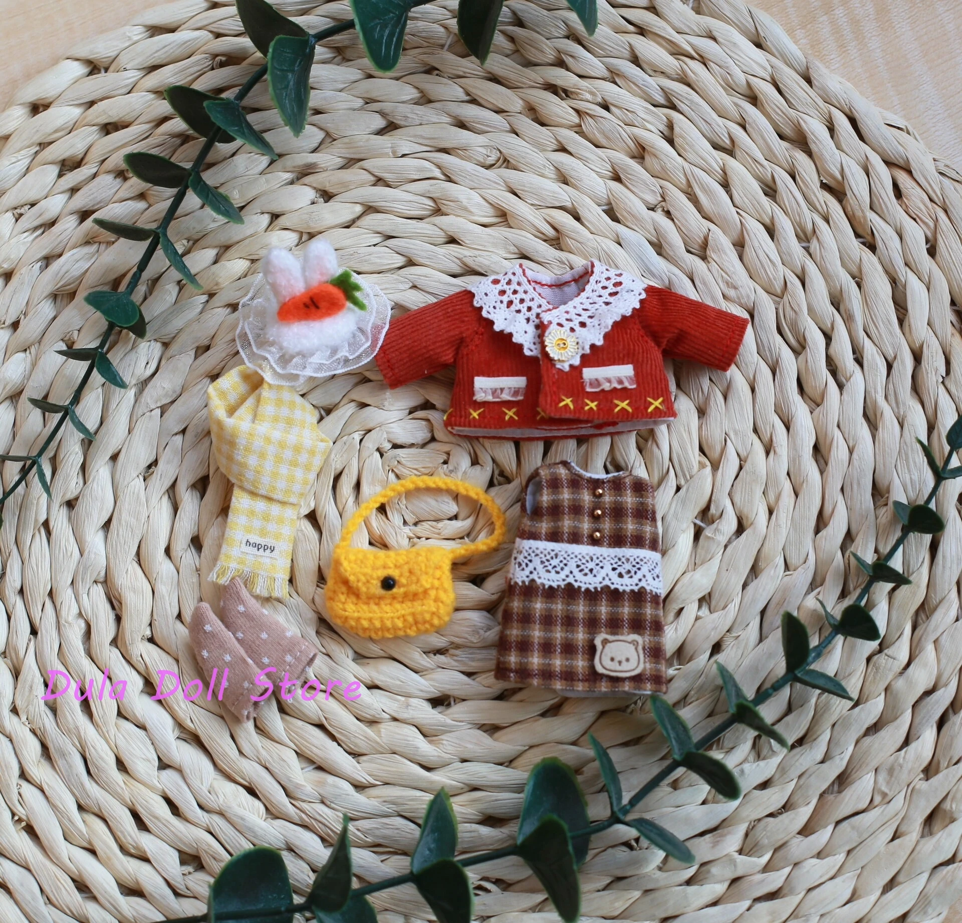 Vêtements de poupée S Dula, pince à cheveux avec oreilles de lapin, ensemble manteau pour poupée ob11 GSC