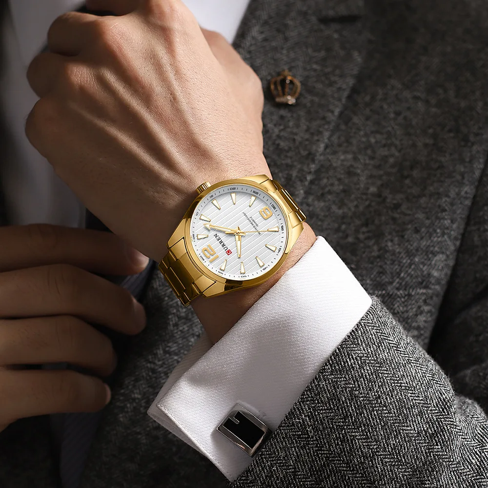 CURREN 8434 Modemarke Herrenuhr Wasserdicht Nachtlicht Elegante Business-Uhr mit Edelstahlarmband Geschenk für Männer Reloj Hombre – Detail 10