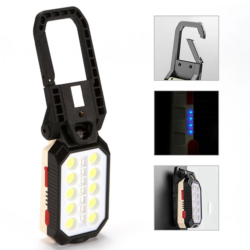 Cob Work Light USB Charging Folding Outdoor Camping Light Magnet Maintenance Light Multi-Function Lighting Flashlight
