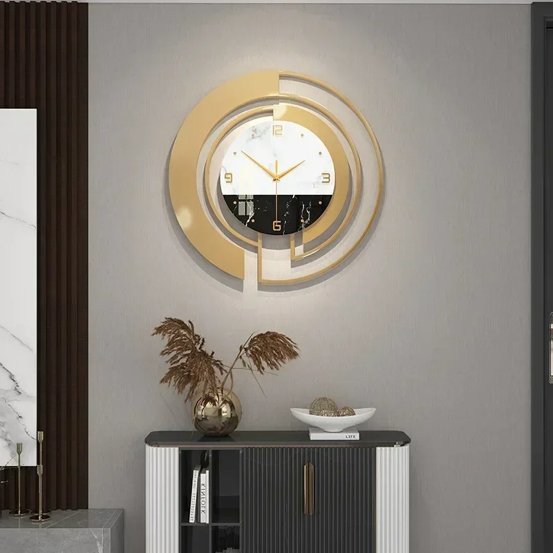 Wall Clock Home Decor Large Light Luxury Digital Mute Clock Wall Decor Home Living Room Decoration Watch Reloj De Pared Hierro