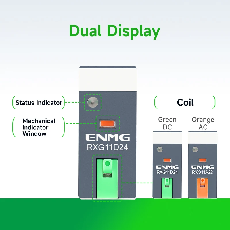 Relè intermedio RXG piccolo e sottile ENMG, tipo elettromagnetico, 220 V CA, 2 normalmente aperti e 2 normalmente chiusi, 5/8 pin, CC 24 V