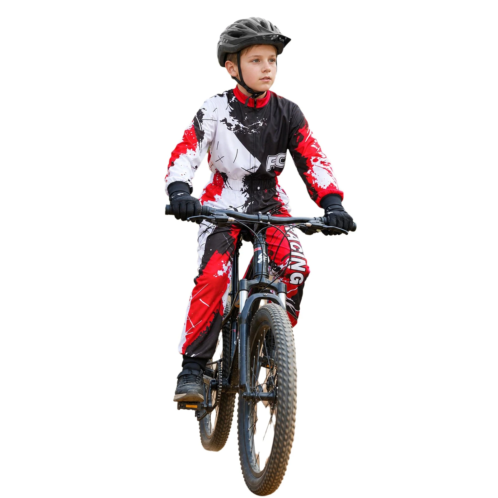 Jungen Motocross-Rennanzug, einteiliger Dirt-Bike-Rennanzug für Kinder, Spritzdruck, Offroad-ATV-Motorrad-Fahrkostüm – Detail 9