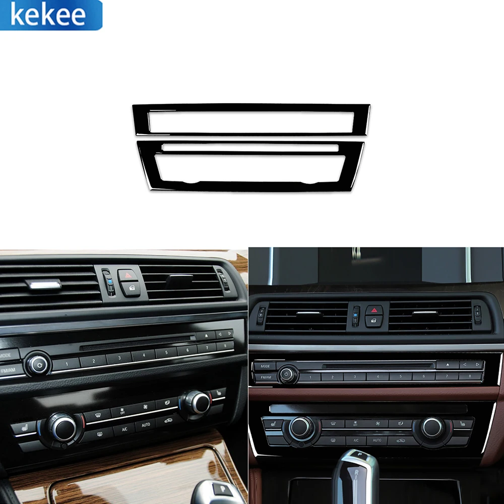 

For BMW 5 Series F10 2011-2017 Piano Black Central Control System CD Panel Trim Cover Decorative Accessories Stickers