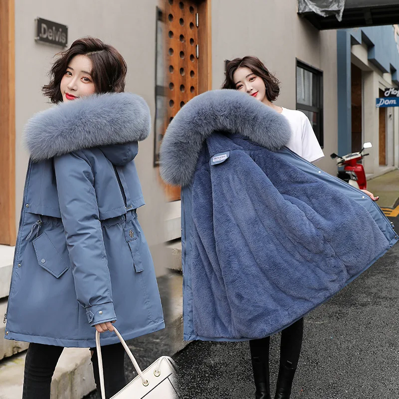 2024 New Korean Winter Women Parka Cotton Padded Clothes Jacket Loose Parkas Stand Collar Down Puffer Coat Thick Warm Bread