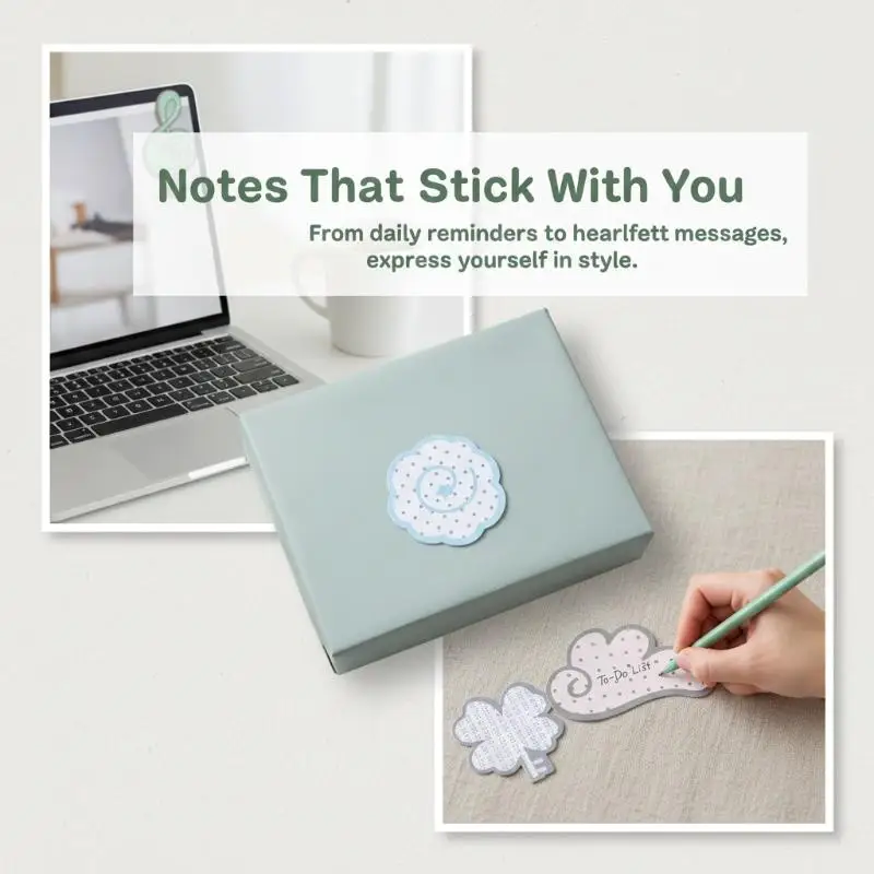 Kawaii Polka Dot Irregular Self Adhesive Sticky Notes 30 Sheets Perfect Small Gift for Friends Classmates Stationery Fans