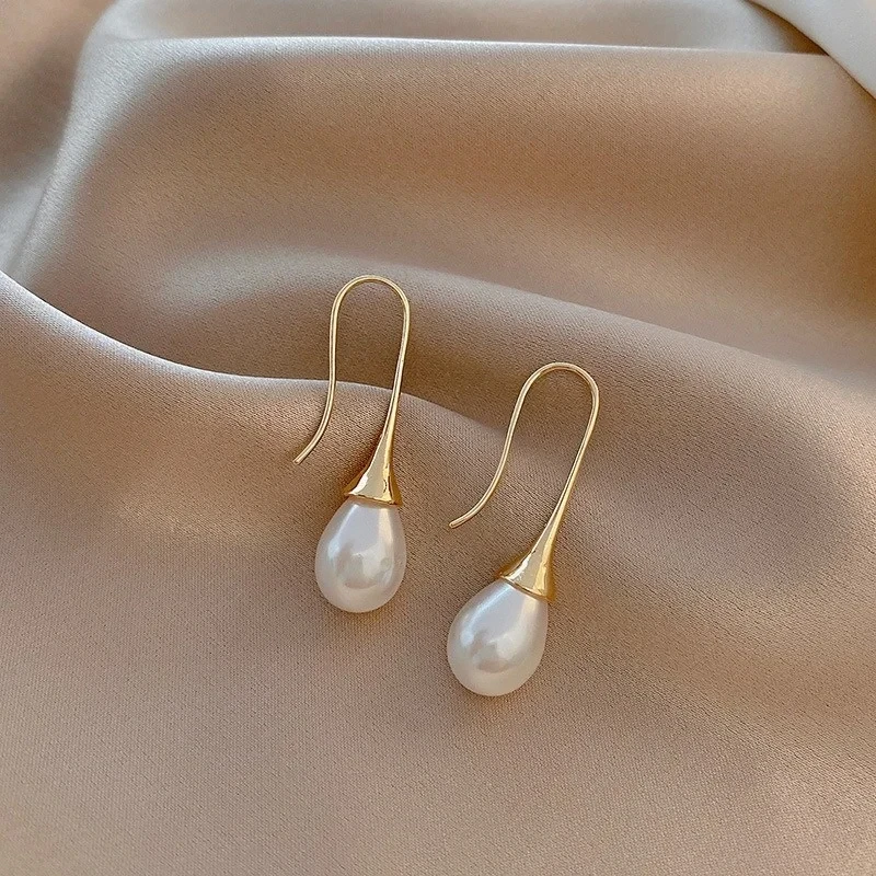 Retro Water Drop Imitation pearl Earrings For Women French Valentine's Day Anniversary Gift Wedding Party Jewelry Pendientes