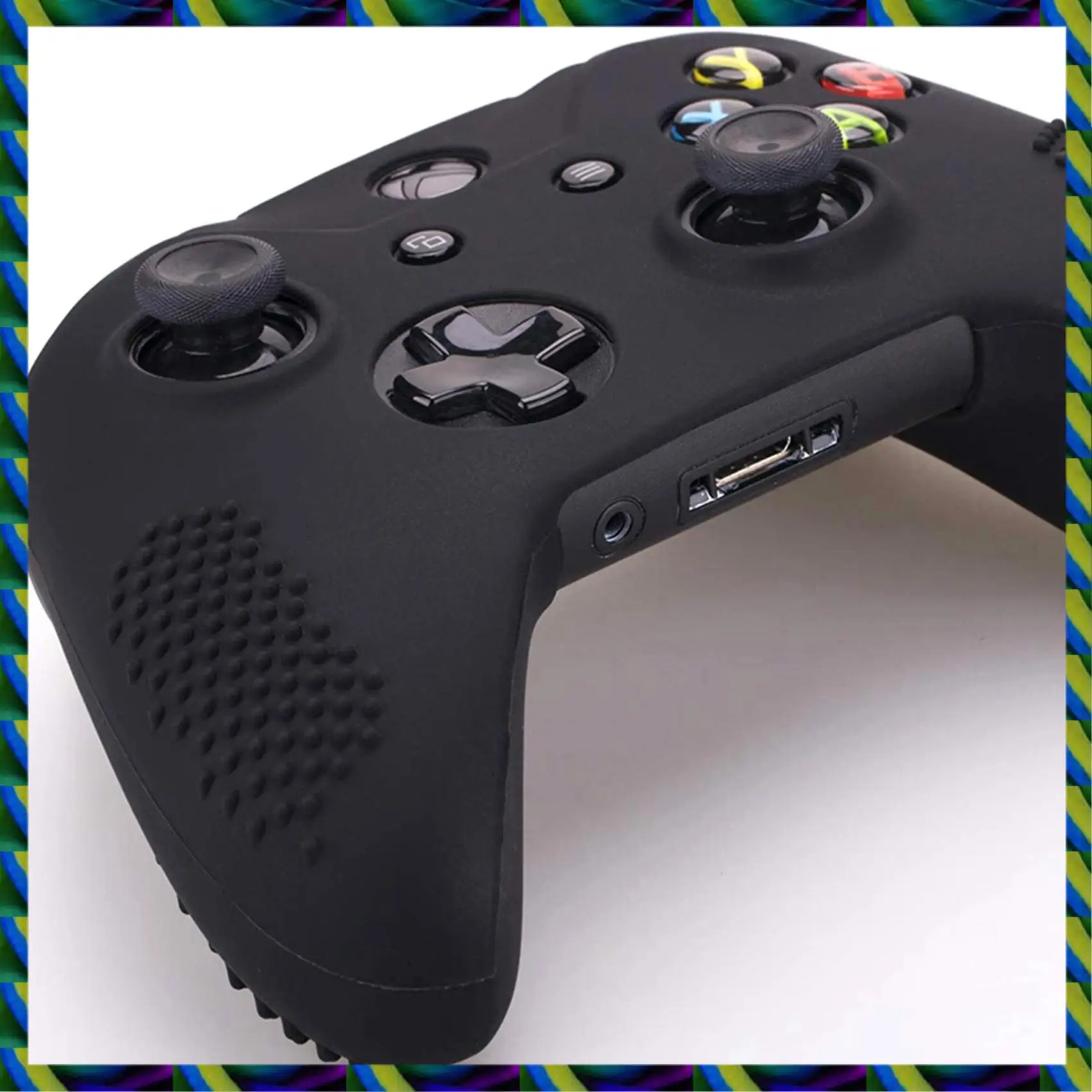 ฝาครอบซิลิโคนแบบมีกระดุมรายวันสําหรับ Microsoft One X และ One S Controller X 2 พร้อมด้ามจับนิ้วหัวแม่มือ Pro 16 ชิ้น (สีดํา)