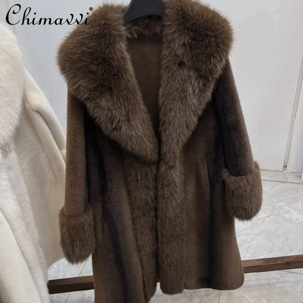 2024 Winter New Women\'s Luxury High-end Imitation Mink Coat Fashion Loose Warm Long-sleeved Temperament Thickened Long Fur Coat