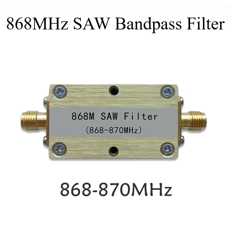 SAW Bandpass Filter BPF, 868MHz / 915MHz, SMA Female Coaxial Interface, Passive Filter Module for Signal Processing