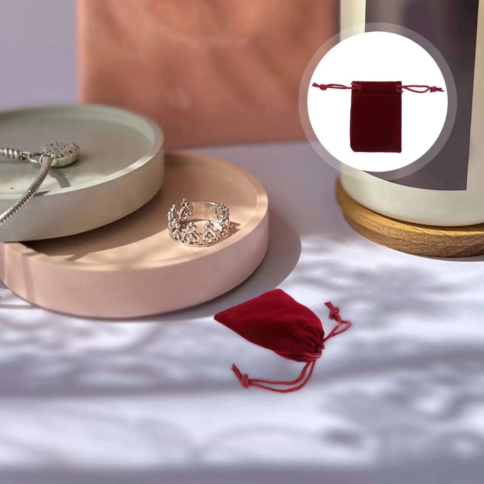 

50 шт. мешочков для хранения украшений на шнурке, стильные маленькие портативные подарочные пакеты для колец, серег, ожерелий, для свадеб и вечеринок