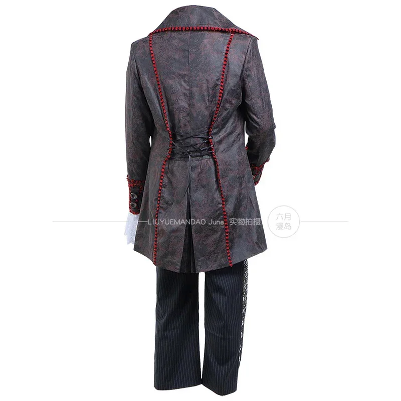 Alice Cosplay Johnny Depp as Mad Hatter Outfit Jacket Pants Tie halloween Costume For Adult Full Suit hat shoes props