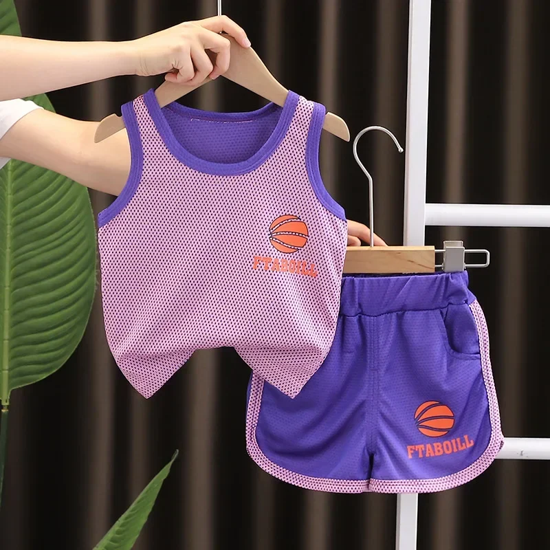 

New Summer Baby Girl Clothes Children Boys Casual Vest Shorts 2Pcs/Sets Toddler Clothing Infant Sports Costume Kids Tracksuits