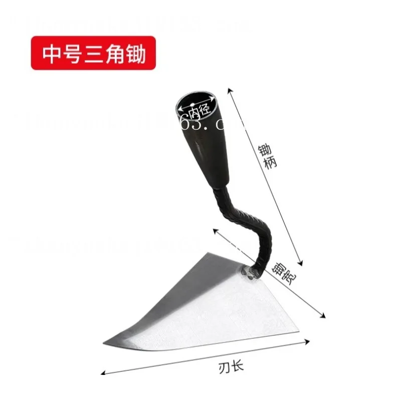 Trenching hoe tip triangle hoe trenching artifact agricultural trencher tool