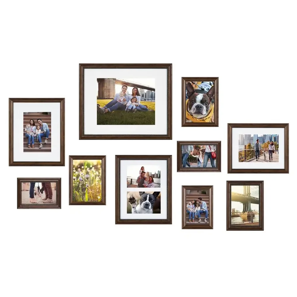 Traditional Bronze Wall Picture Frame Set Collection Display Set Of 10 Varying Sizes Graduated Profile Glam Frames Home Wall