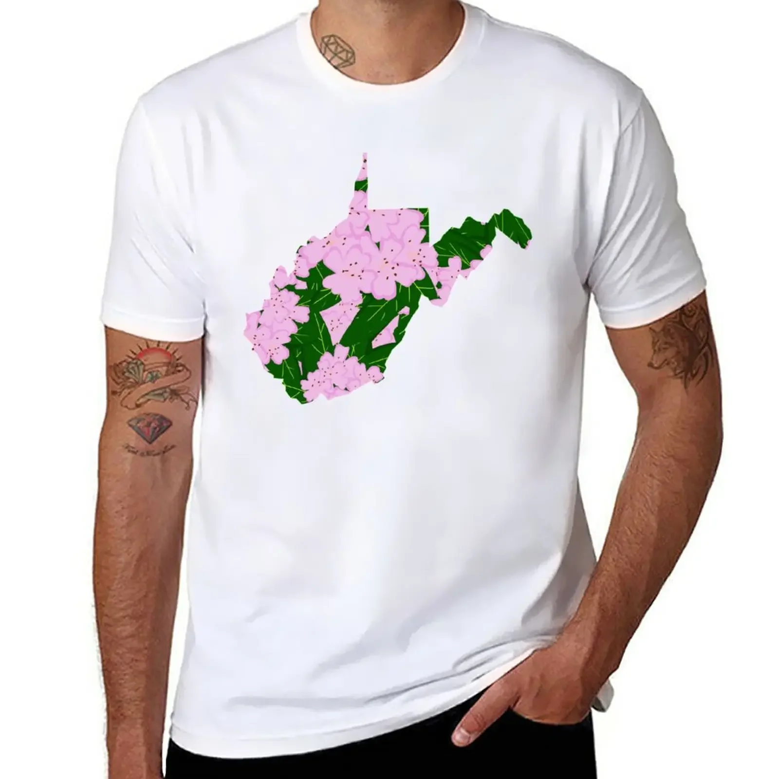 

WV Rhododendron Silohuette T-Shirt customs design your own vintage clothes t shirts men