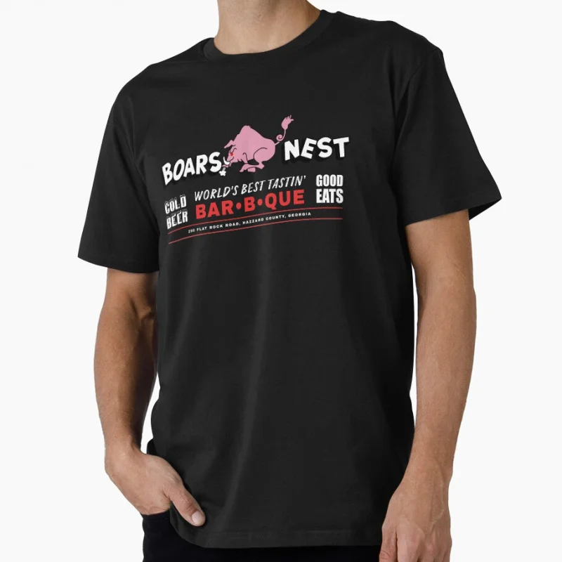 

0405 Boars Nest 80s Retro movie Gift t shirt The Dukes Of Hazzard Graphic clothes All size Tops 100% cotton print tee S-6XL