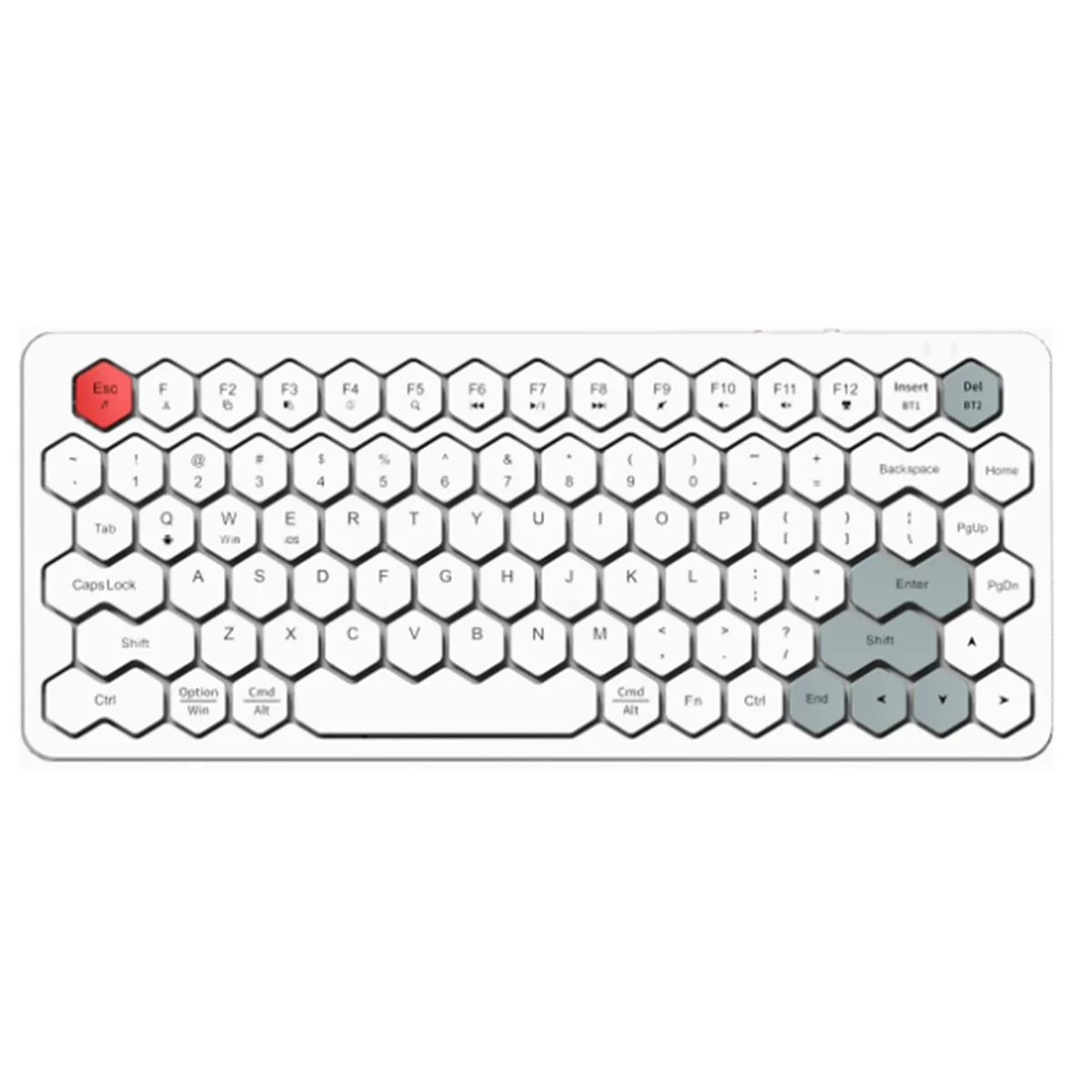 

Rechargeable Bluetooth Keyboard with Colorful Hexagon Keycaps for PC Laptops -Y18A
