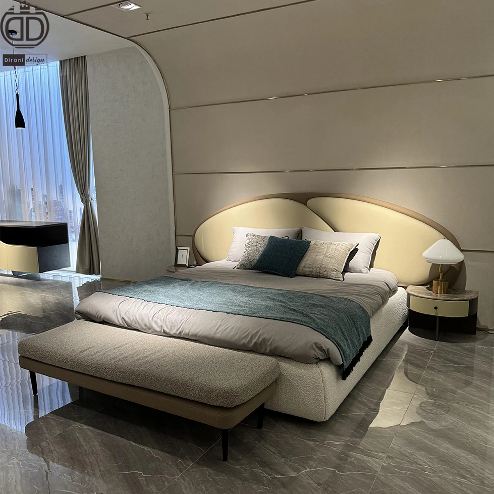 -ForLuxury Bedroom Sets Furniture Double Modern Hotel Boucle Designer king Size Bed Frame Luxury Bed&