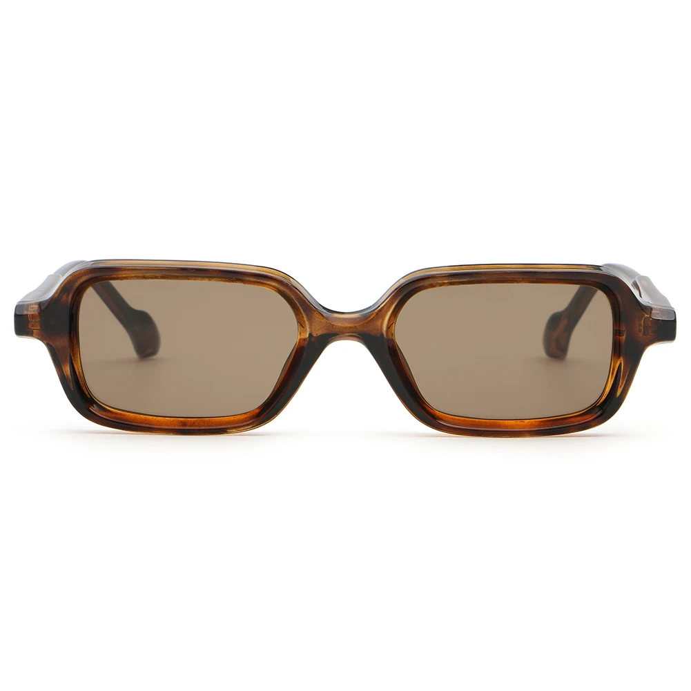 Peekaboo Male Narrow Frame Sunglasses Retro Women Black Brown Leopard Square Sun Glasses for Men Uv400 Classic Style Unisex