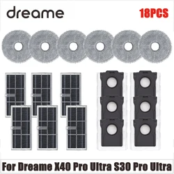 드림 X40 울트라 X40 프로 울트라 로봇 진공 청소기용 메인 브러시 걸레 헤파 필터 먼지 봉투 액세서리, 18 개
