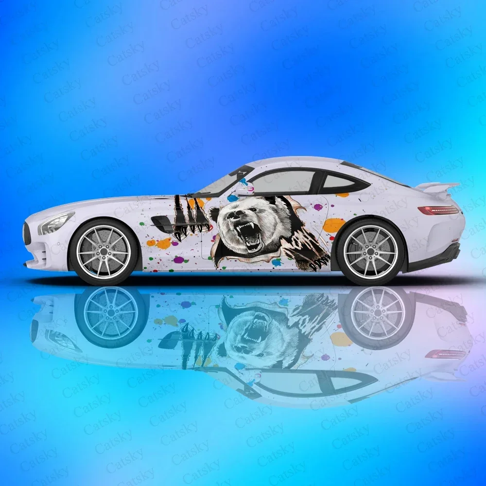 

Bear Pack Car Decals Include Two Sided Stickers For Charger Mustang Challenger Honda Hyundai Kia animal side graphic decal