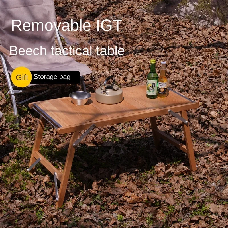 

Outdoor IGT Table Portable Self Driving Picnic Table 3 Unit IGT BBQ Beech IGT Multifunctional Folding Table